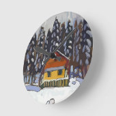 Cabine in sneeuw ronde klok (Hoek)