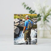 *~* Cabine Man Zon Vist Stream Maine AP49 Briefkaart (Staand voorkant)