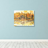 Cabine op het meer canvas afdruk (Insitu (Houten vloer))