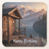 Cabine op het meer kartonnen onderzetters (Voorkant)