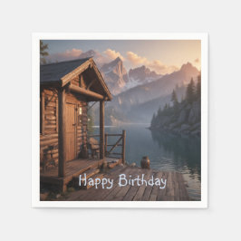 Cabine op het meer servet