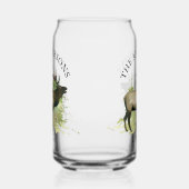 Cabine Rustieke Elk hout Gepersonaliseerde Mountai Blikvorm Glas (Links)