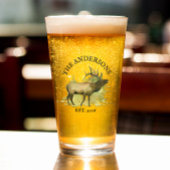 Cabine Rustieke Elk hout Gepersonaliseerde Mountai Glas