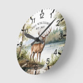 Cabine Rustieke Herten Gepersonaliseerde Berg Ronde Klok (Hoek)