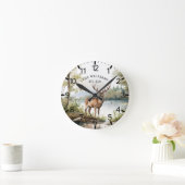 Cabine Rustieke Herten Gepersonaliseerde Berg Ronde Klok (Huis)
