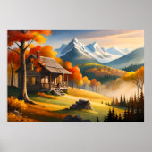 Cabine Schilderen: Bos Harmony en Snowy Mountain Poster (Voorkant)