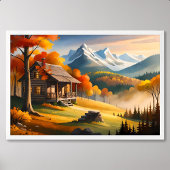 Cabine Schilderen: Bos Harmony en Snowy Mountain Poster