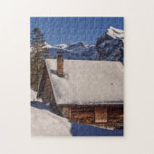 CABINE SNEEUW BEDEKTE LEGPUZZEL (Verticaal)