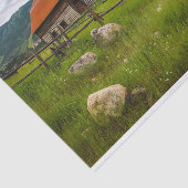 Cabine Snuggable in een veld met schaapjes Tissuepapier (Detail)