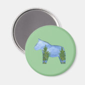 Cabine Uitzicht Horse Magnet (Voorkant / Achterkant)