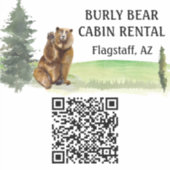 Cabine Vacation Home Rental Short Term QR Code Sticker (Voorkant)