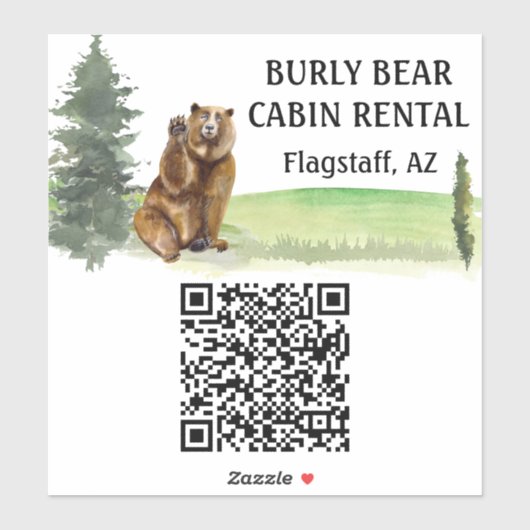 Cabine Vacation Home Rental Short Term QR Code Sticker (Vel)