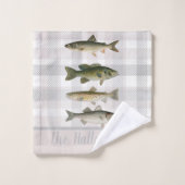 Cabine vis van vissers op schaal bad handdoek (Wasdoekje)