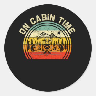 Cabineleven Kamperen op Cabine Time Cottage Buiten Ronde Sticker