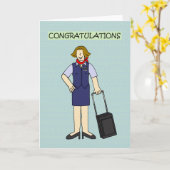 Cabinepersoneel gefeliciteerd met haar kaart (Gele Bloem)