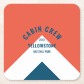 Cabinepersoneel Gepersonaliseerde bestemming Retro Kartonnen Onderzetters (Voorkant)