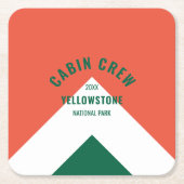 Cabinepersoneel Gepersonaliseerde bestemming Retro Kartonnen Onderzetters (Voorkant)