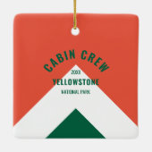 Cabinepersoneel Gepersonaliseerde bestemming Retro Keramisch Ornament (Achterkant)