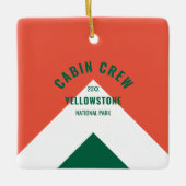 Cabinepersoneel Gepersonaliseerde bestemming Retro Keramisch Ornament (Voorkant)