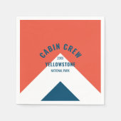 Cabinepersoneel Gepersonaliseerde bestemming Retro Servet (Voorkant)