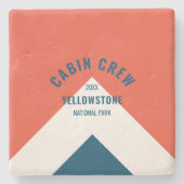 Cabinepersoneel Gepersonaliseerde bestemming Retro Stenen Onderzetter (Voorkant)