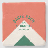 Cabinepersoneel Gepersonaliseerde bestemming Retro Stenen Onderzetter (Voorkant)