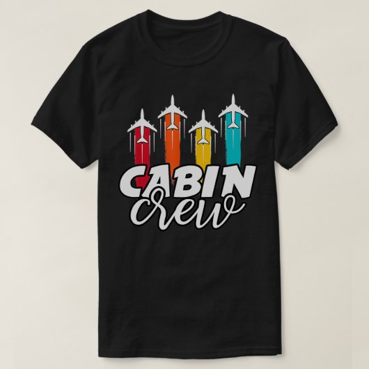cabinepersoneel Retro Flight Attendant Airline T-shirt (Design voorkant)