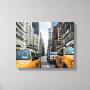 Cabines van de Taxi van New York de Gele Canvas Afdruk