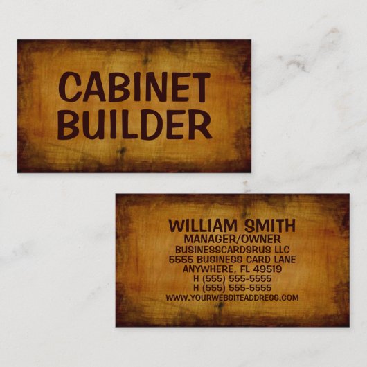 Cabinet Builder Antiek Visitekaartje (Voorkant / Achterkant)