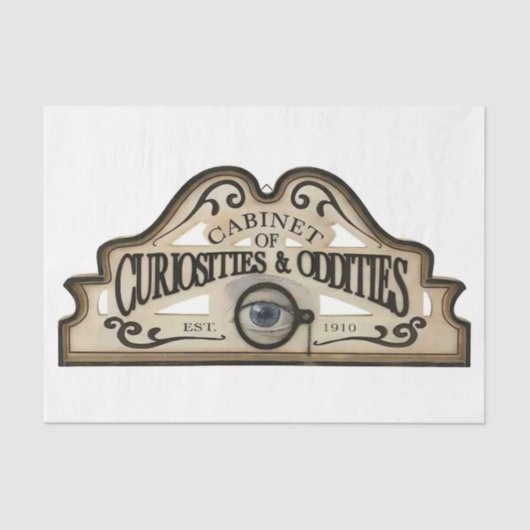 Cabinet of Curiosities & Oddities Sign Tissuepapier (Voorkant)