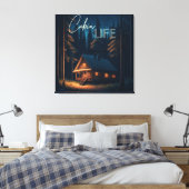 Cabinleven | Kampeer thema kunst Canvas Afdruk (Insitu (Slaapkamer))