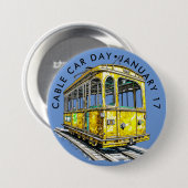 Cable Car Day Ronde Button 7,6 Cm (Voorkant /achterkant)