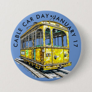 Cable Car Day Ronde Button 7,6 Cm