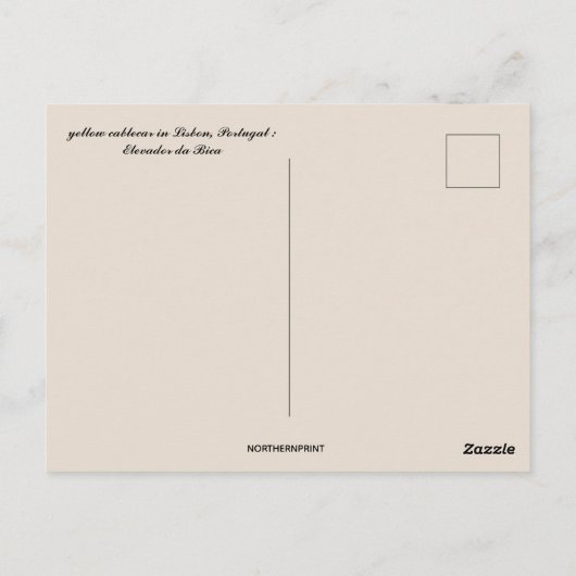 Cable Car in Lissabon Portugal Briefkaart (Achterkant)