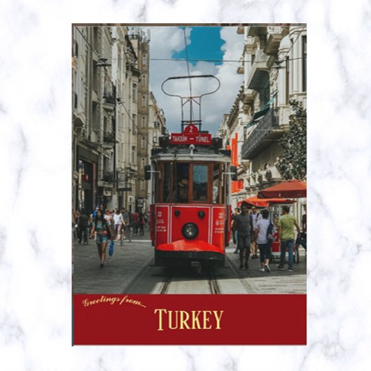 Cable Car in Taksim Square in Istanbul Turkije Briefkaart