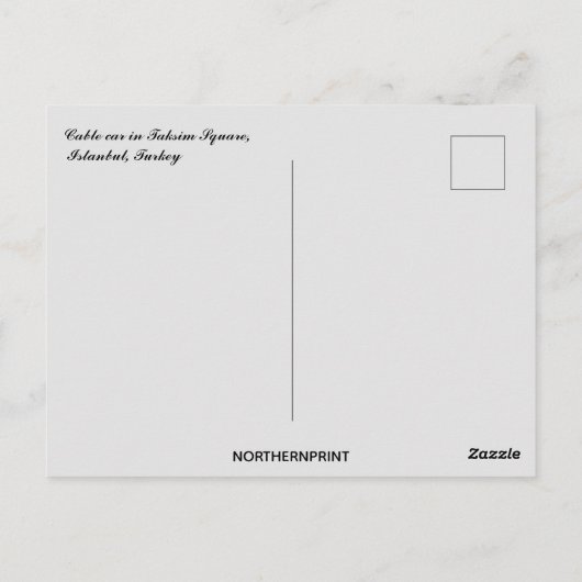Cable Car in Taksim Square in Istanbul Turkije Briefkaart (Achterkant)