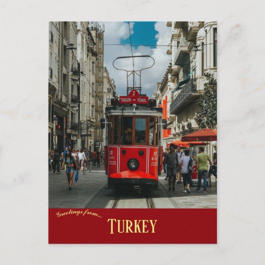 Cable Car in Taksim Square in Istanbul Turkije Briefkaart (Voorkant)