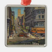 Cable Cars on Market and Powell Street Metalen Ornament (Voorkant)