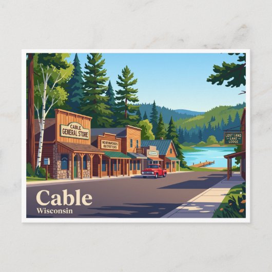 Cable, Wisconsin Briefkaart (Voorkant)