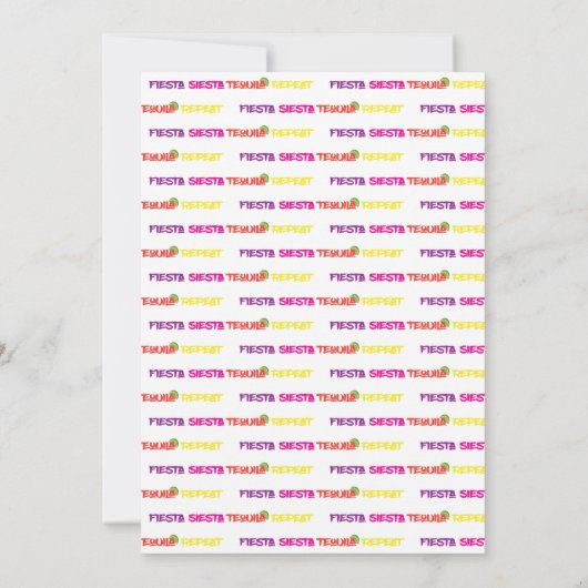 Cabo Bachelorette: Fiesta, Siesta, Tequila, Repeat Kaart (Achterkant)