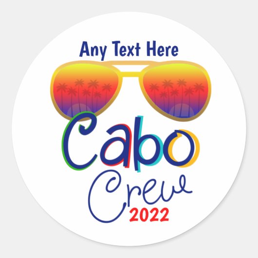 Cabo Crew Vacation Family Honeymoon Girls Group Ronde Sticker (Voorkant)