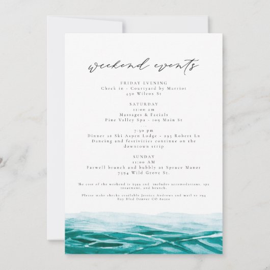 Cabo Mexico bruiloft welkomstbrief reisschema Kaart (Achterkant)