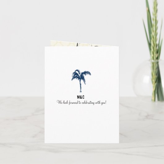 Cabo Mexico Marine Blauwe Palm Tree Passport Trouw (Achterkant)