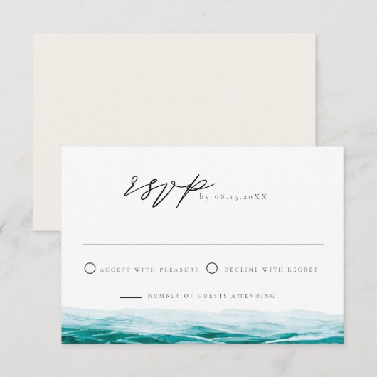 Cabo Mexico Ocean Beach Tropical RSVP Card Kaart (Voorkant / Achterkant)