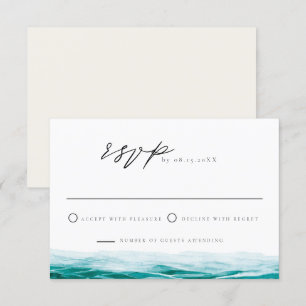 Cabo Mexico Ocean Beach Tropical RSVP Card Kaart