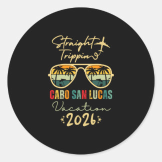 Cabo San Lucas 2026 Gezinszomer Vakantie Rechtdoor Ronde Sticker