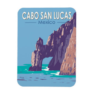 Cabo San Lucas Arch Mexico Reis Kunst Vintage Magneet
