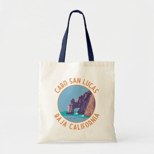 Cabo San Lucas Arch Mexico Retro Gedecoreerde Cirk Tote Bag