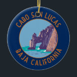 Cabo San Lucas Arch Mexico Retro Noodcirkel Keramisch Ornament<br><div class="desc">Cabo San Lucas in een vectorkunststijl. Cabo San Lucas,  een badplaats op de zuidpunt van het Mexicaanse schiereiland Baja California,  staat bekend om zijn stranden,  activiteiten op waterbasis en het nachtleven.</div>
