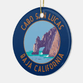Cabo San Lucas Arch Mexico Retro Noodcirkel Keramisch Ornament (Links)